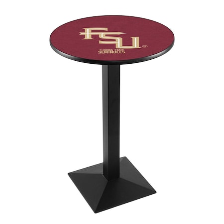 Holland Bar Stool Co 42" Blk Wrinkle Florida State (Script) Pub Table L217B4228FSU-FS